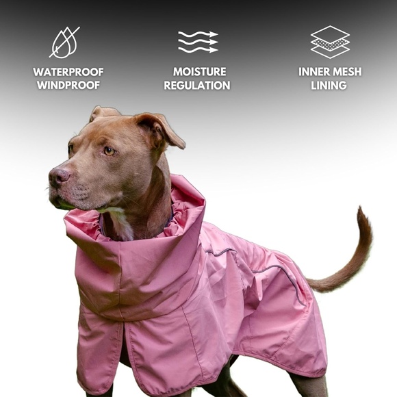 Spark Paws Breatheshield Dog Raincoat Medium 10-15Lbs Sea Pink - Picture 5 of 16